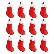 12pcs Red Felt Christmas Stockings 15