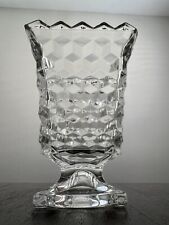 Beautiful Vintage 6-1/2” Fostoria “American” Clear Glass Square Footed Vase picture