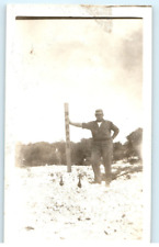 Vintage Photo 1945, US Army Soldier on beach Pacific Posing, 4.5x3 picture