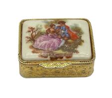 Vintage Italian Lidded Trinket Presentation Box with French Lovers picture