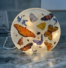 Butterfly Crackle Glass Table Light STUNNING picture