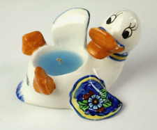 Vintage Anthropomorphic Duck Candle Figurine Hand Painted Ceramic 4
