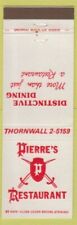 Matchbook Cover - Pierre's Restaurant French picture