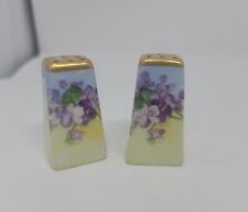 Antique Stouffer Studios Hand Painted Salt and Pepper Shakers VIOLETS picture
