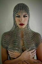 Medieval Aluminium Viking Chain Mail Coif Hood Handmade FOR WOMEN picture