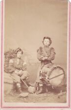 Rare Civil War Era CDV Photo of Two Young Drummer Boys in Uniform Wisconsin picture