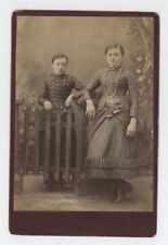 Antique c1880s Cabinet Card Two Adorable Sisters in Unique Dresses Hanover, PA picture