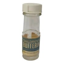 Vintage Children's BUFFERIN Glass Bottle Jar Rare Aspirin Antacid And Analgesic picture