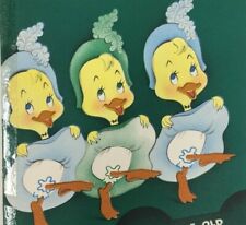 Vtg Birthday Card Ducks Ducklings Can Can Dance Dancing 1950's American Greeting picture
