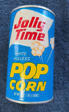 1980s JOLLY TIME Sample White Hulless POP CORN, Unopened 10 oz Can ~ Coin Bank picture