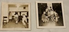 Vintage Bowling Alley Kodak Photographs Pictures 1948 Women Ladies Men Guys picture