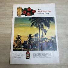 Four Roses Blended Whiskey Palm Beach 1955 Vintage Print Ad Life Magazine picture