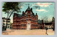 Lawrence MA-Massachusetts, St Mary's Convent, Religion, Vintage c1911 Postcard picture