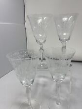 vintage fostoria etched wine glasses Set Of 3 picture