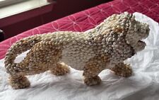 Vintage Handcrafted Lion Made with Small Sea Shells  11” x 4” picture