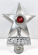 Vintage Safety Star License Plate Topper with Red Reflector picture