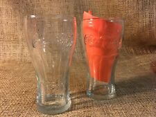 Pair of  “Coca-Cola”  6 Inch Heavy Clear Drinking Glass picture