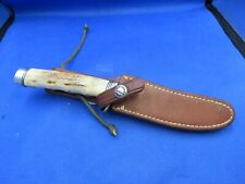 RANDALL MADE MODEL #7 4INCH BLADE STAG FINGER GROOVED HANDLE SUPER NICE picture