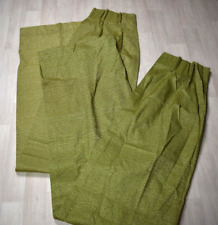 60s JC PENNEY HOME Pinch Pleat Curtains 24x82 Avocado Green VTG Mid Century picture