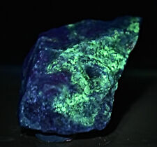 134 Gram Natural Fluorescent Rare Blue Hackmanite Rough Specimen w/ Unknown picture