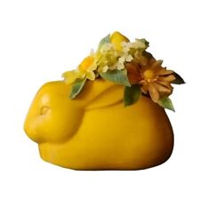 Napco Vintage Ceramic Yellow Bunny Planter 6 inches Length picture