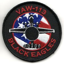 Navy VAW-113 E-2D Bullet RWB USA Flag Round Military Hook Loop Embroidered Patch picture