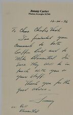 Early Jimmy Carter Handwritten Signed Letter Ohio Congressman Charles Vanik picture