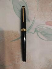 Genuine Montblanc 12 Black Resin Fountain Pen 14k Gold Medium Point Nib  picture