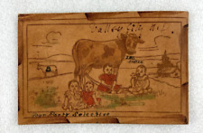 Antique Leather Postcard Valley City North Dakota Babies Cows 4 Party Selective picture