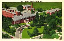 Shelby Hospital NC North Carolina Air View Linen Postcard VTG UNP Vintage Unused picture