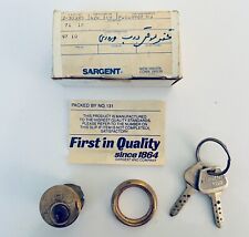 Vtg C1980s Sargent KESO Brass Security Door Lock Cylinder Complete With 2 Keys picture
