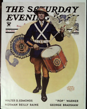 OCTOBER 7, 1933 SATURDAY EVENING POST MAG COVER AMERICAN LEGION DRUMMER ART picture