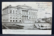 Postcard Public Library Des Moines Iowa 1906 picture