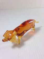 Vintage Amber Glass Dog Dachsund  picture
