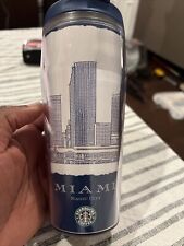 Starbucks 2006 Miami Magic City Skyline Tumbler With Lid Insulated 16 oz picture