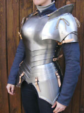 18GA SCA Steel Medieval Half Body Lady Plate Armor Suit W Cuirass & Puldrons Set picture