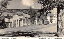 Virginia City Montana~Wallace Street~Dress Maker~Clock~Stage Coach~1951 RPPC picture