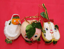 3 Vintage Mr. Christmas '70 (Japan) Holiday Tree Hanging Foam Ornaments picture