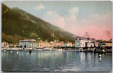 VINTAGE POSTCARD LAKE COMO AND SHORELINE IN THE LOMBARDY REGION OF ITALY 1910s picture