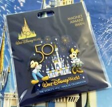 NWT Walt Disney World Park 50th Anniversary Castle Mickey Minnie Mouse Magnet picture