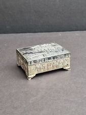 Vintage made in Japan metal trinket box, Jewelry Trinket Box, Silver Metal... picture