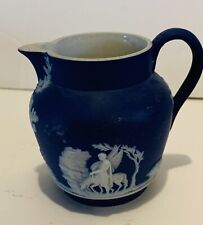 19c Wedgwood Dark Blue Dipped Jasperware Pegasus Horse Creamer Pitcher ￼ picture