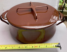 Vintage Dansk Kobenstyle Brown Enamel 10” Casserole Dutch Oven Pot picture