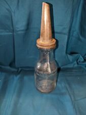 Vintage 1930's Huffman Oil Bottle with Metal Spout picture