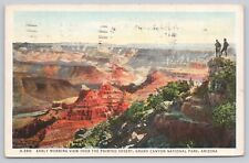 Postcard Grand Canyon AZ Early Morning View Over Painted Desert Fred Harvey picture