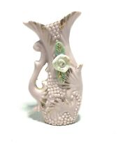 Vintage Miniature Japanese Ceramic Pale Pink Fish Vase  4 1/8” picture