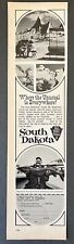1968 South Dakota Old West Trail Travel Mt. Rushmore Badlands Vintage Print Ad picture