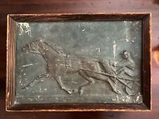 Sulky Harness Horse Racing Art, Relief Sculpture Wall Art. 1946 picture