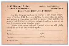 c1880's C.C. Downey & Co. Repair Department New York City NY Postal Card picture