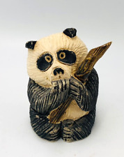 Vintage Artesania Rinconada Panda Bear Earthenware Ceramic Figurine 3” picture